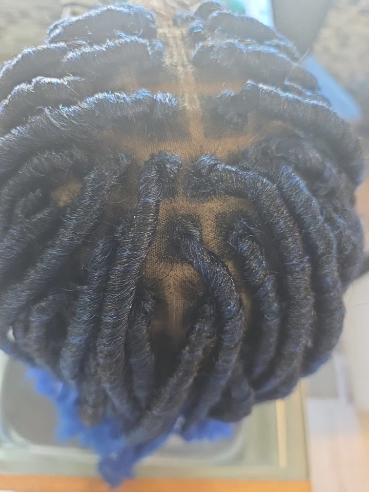 Peluca de rastas rizadas de encaje completo de 14 pulgadas peluca pelo de bebé y banda de agarre para peluca. Foto 4 de 4