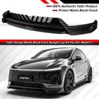 For 2025-2026 Tesla Model Y Juniper Matte Black Front Bumper Lip Kit By Yofer