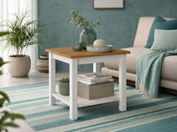 Couchtisch Wohnzimmertisch Tisch Trico Kiefer Weiß Eichefarbig Skandinavisch