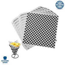 Waxed Deli Paper Sheets, 12x12, 100 Pack - Food Service Basket Liners & Wraps...