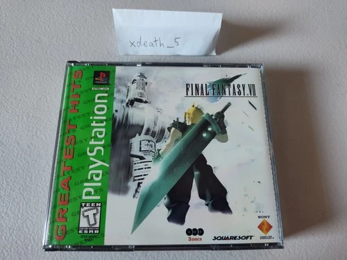 Final Fantasy VII 7 (Sony PlayStation, 1997) PS1 Greatest Hits 3 Discs Tested