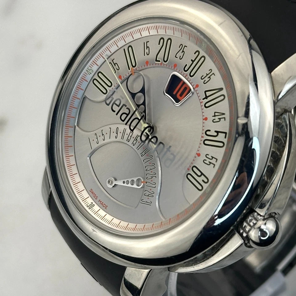Reloj Automático Hombre Gerald Genta Arena Bi-Retro Sport BSP.10.Y Acero Salto Hora Foto 3 de 4