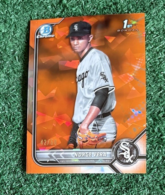 NORGE VERA - CUBA - 42/50 - 2022 BOWMAN SAPPHIRE ORANGE PARALLEL CARD # BCP-100