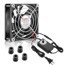 80Mm Small Computer Cooling Fan with AC Plug, 110V 120V 220V 240V Fan Enhanced C