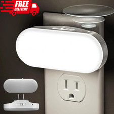 New 2Pack LED Night Light Plug In Wall Dusk To Dawn Sensor 1W 5000K Dimmable