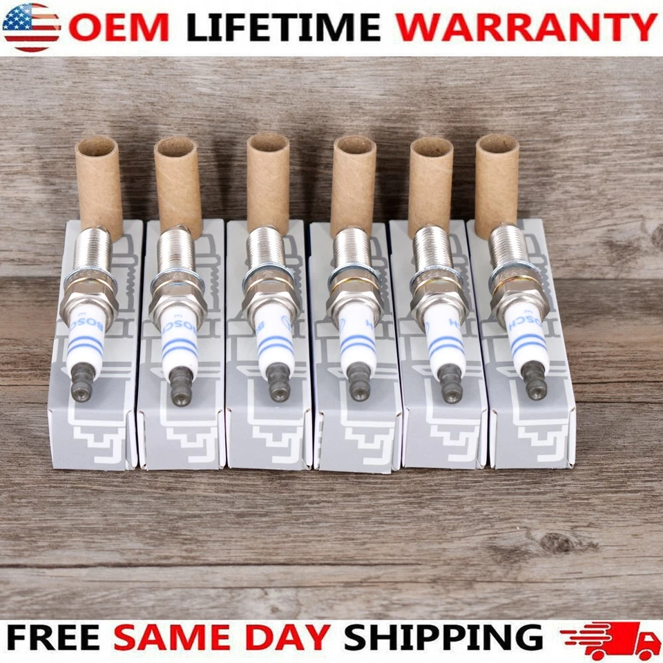 6 piezas bujías Bosch YR7MPP33 para Mercedes Benz C230 C250 C300 CL550 E350 EE. UU. Foto 2 de 4