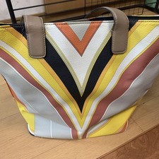 Emilio Pucci, vertical tote bag, fits A4 files, Multicolor, Brown, orange, white