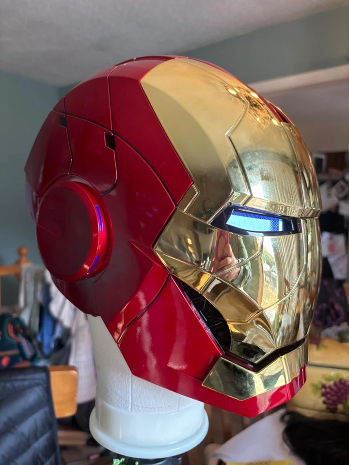 AUTOKING Iron Man MK5 1:1 Helm Tragbare Sprachsteuerung Maske Cosplay Golden Ver - Bild 2 von 4