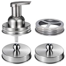 Mason Jar Bathroom Accessories Set 4pcs - Jars Not Included - Foaming Soap Di...