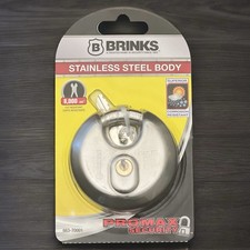 Brinks R-70 Round Discus Padlock 70mm Stainless Steel Heavy Duty Lock 663-70001