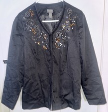 Additions By Chico s Beaded Blazer Jacket Size 3 XL Excellent Condition