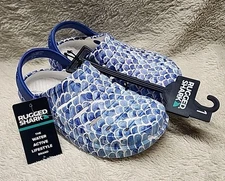 New Rugged Shark Unisex Kids Eva Clog Size 1 Blue Slip On Comfortable Washable 