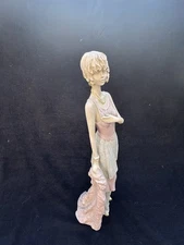 Elegant Lady Sculpture Art Deco Slender Short Hair Gold Jewelry Jazz Age 1920s 