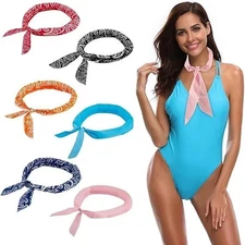6 Pack Cooling Neck Wraps Ice, Cooler Bandanas for Hot Summer, Indoor, Outdoor