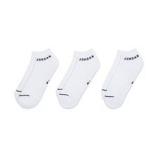 ADULT JORDAN EVERYDAY NO SHOW SOCKS 3 PAIRS WHITE/BLACK DX9656-100-SIZE L
