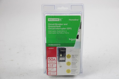 #ad #ad Square D Homeline HOM250GFIC 50A Two Pole Circuit Breaker GFCI $75.00