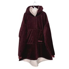 The Comfy Blanket Sweatshirt Unisex OS Burgundy Sherpa Lined Oversized Hoodie