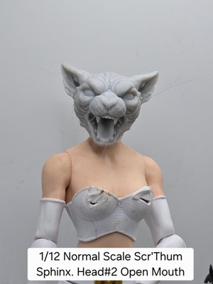 3d Printed SCR'TUHM SPHINX HEAD #2 6'' 1:12 Classified/Legends SCALE 