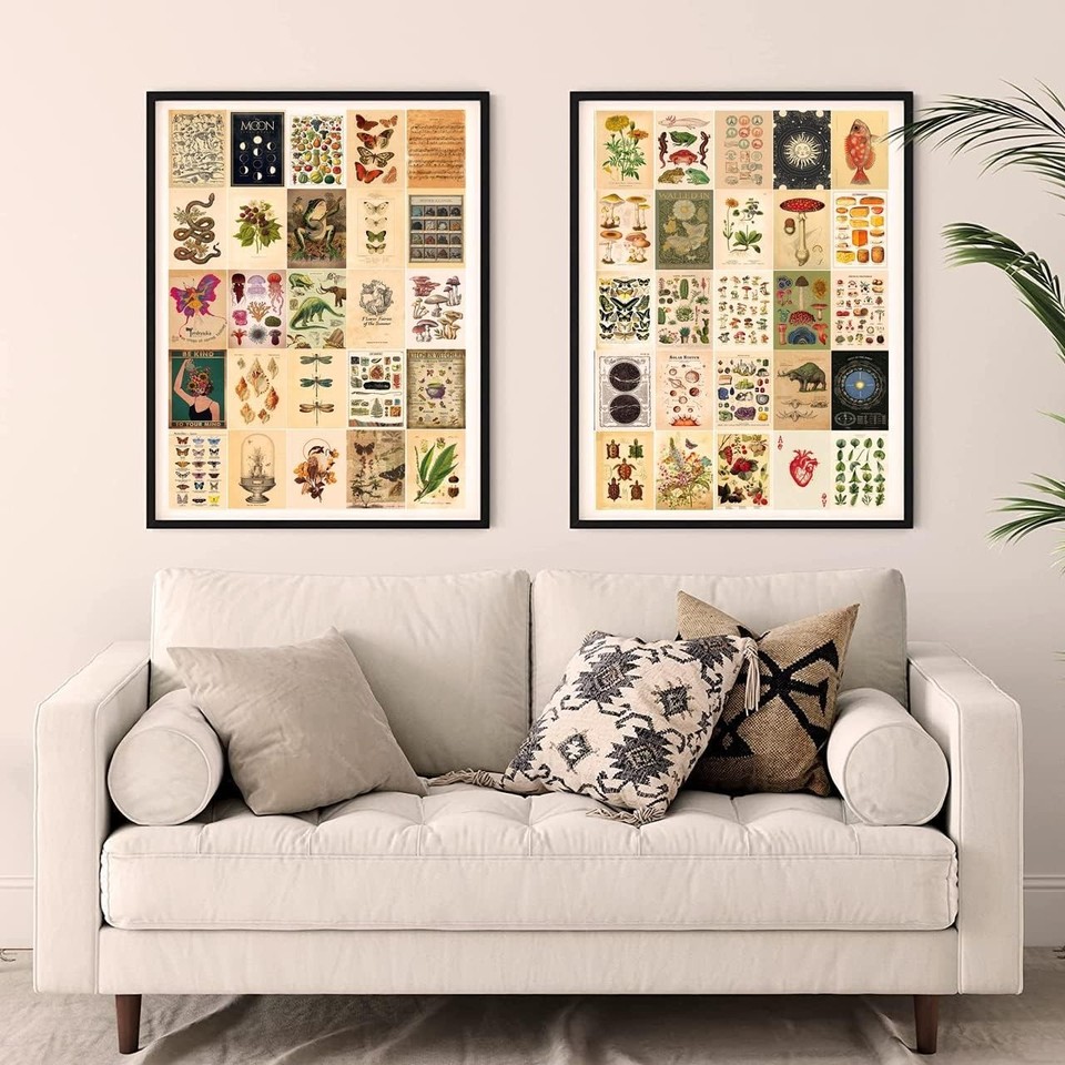 Vcollage Kit 100 PCS Vintage Posters, Collage Kit Aesthetic Pictures | eBay