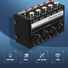 Audio Mixer 4-channel Mixer Stereo Mini Passive Sound Controller Mixer Audio