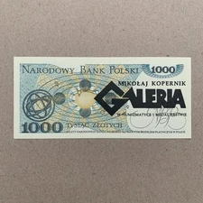 Large Overprint COPERNICUS Atomic Poland 1000 ZLOTYCH P-146 1982 Polish Money