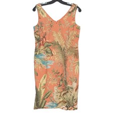 Talbots Vintage Dress Coastal Grandma Tropical Retro Cottage Boho Resort Size PS