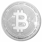 SILVER BITCOIN COIN • 1 oz. REAL SILVER ROUND • BITCOIN B AND DIGITAL PICK AXE