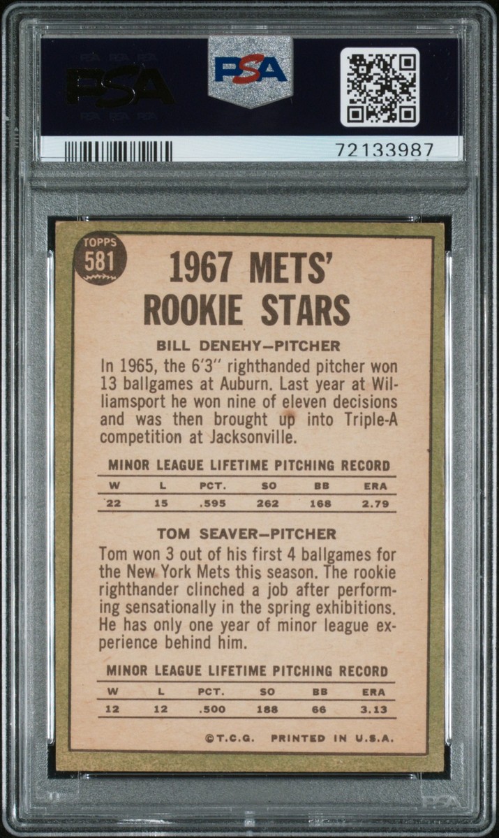 1967 Topps #581 Tom Seaver RC Rookie PSA 6 EX-MT Well Centered New