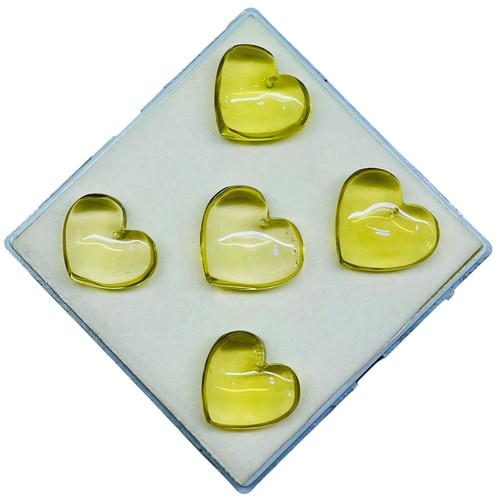 5 pezzi quarzo limone naturale 21-24 mm forato forma cuore pietre preziose sfuse scintillanti - Foto 7 di 9