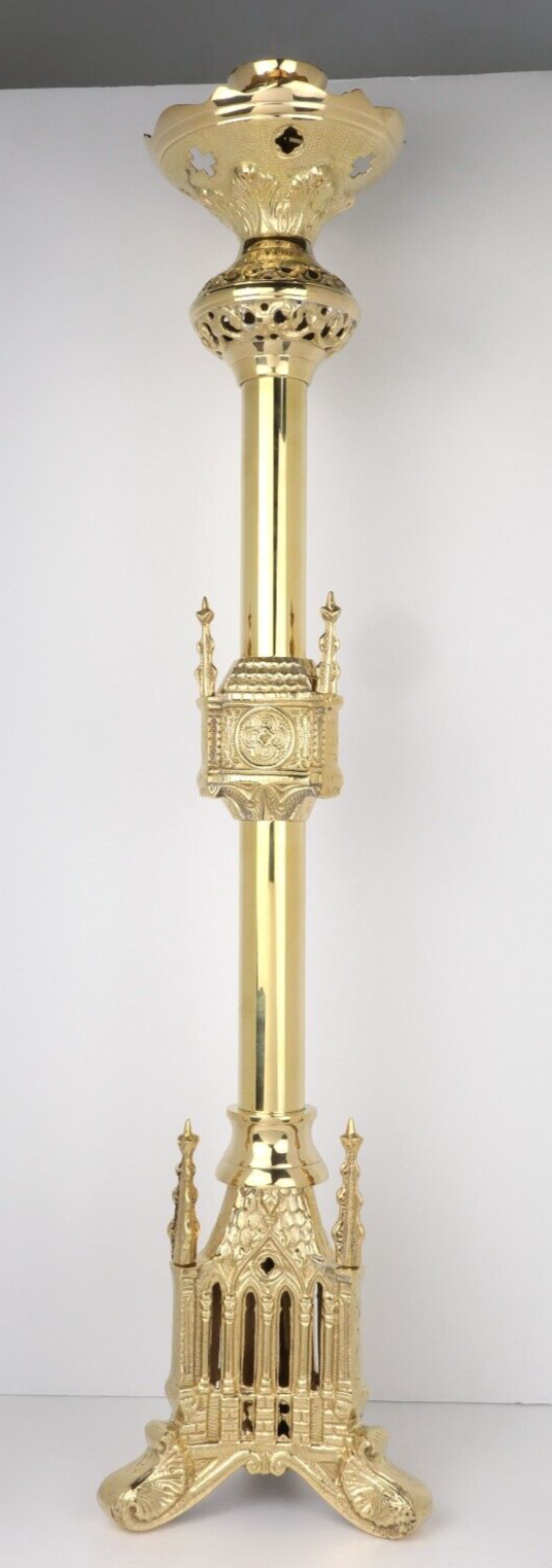High Polished Brass Ornate 1-2 Inch Socket Candle Holder for Churches 25 In