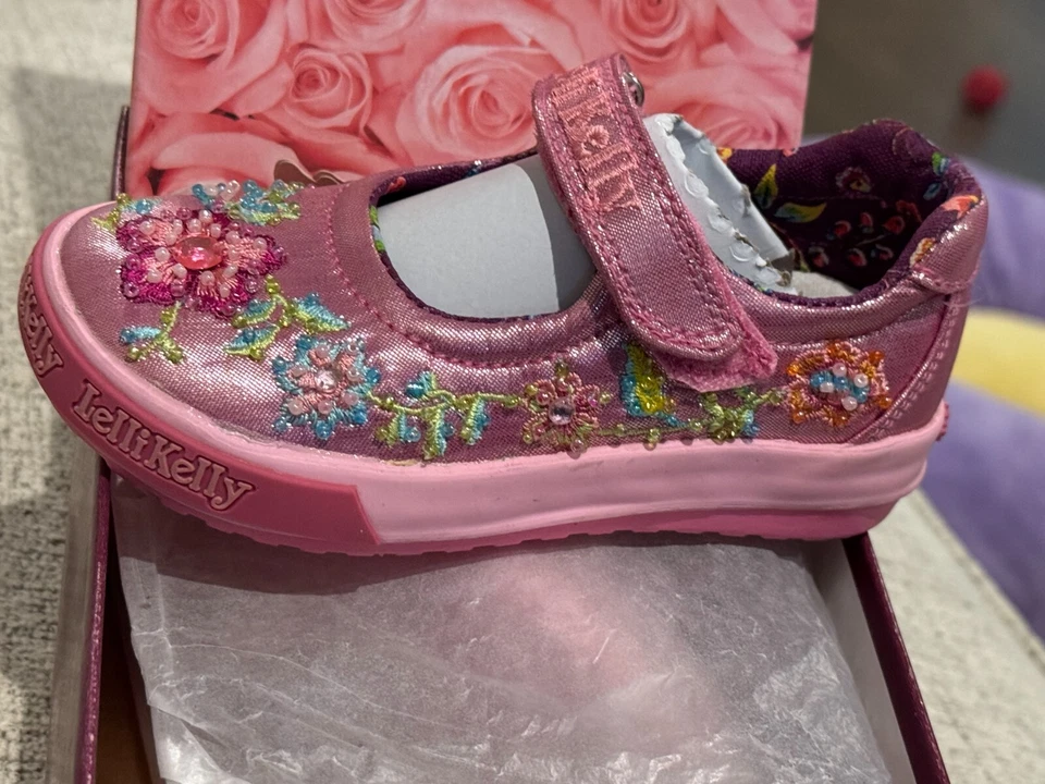 Lelli Kelly LK9431 Candy Baby Mary Jane Rosa Zapatos Dolly Brillo Floral NUEVO Foto 4 de 4