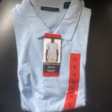 PERRY ELLIS SLUB POLO SHORT SLEEVE COLLARED SIZE MEDIUM SHIRT NEW WITH TAGS