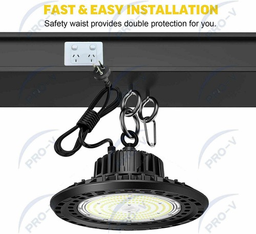 High Bay LED Lights AU Plug 200W 150W 100W Industrial Warehouse Factory Gym Farm - Picture 5 of 26