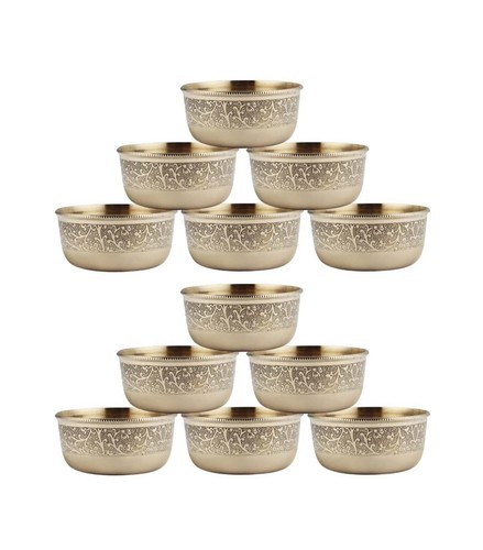 Indian Brass Floral Bowl | Katori - 150 ml - Picture 14 of 14