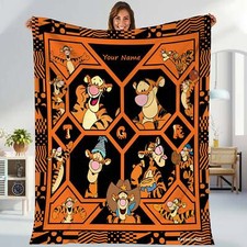 Personalized Tigger Blanket Winnie The Pooh Tigger Blanket Pooh Bear Tigger