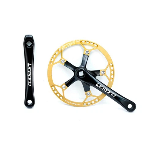 Litepro Bike Crank Set 7075-T6 Aluminum 130BCD Round Chainring 170mm Crankset - Picture 8 of 14