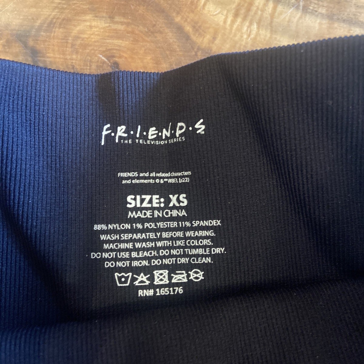 NWOT TV Show Friends XS Black Pull On Elastic Leggings Pants