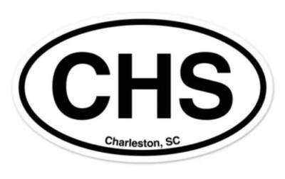 CHS Charleston SC South Carolina Oval car window bumper sticker decal 5'' x 3''