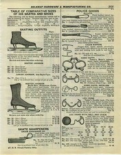 Anuncio de papel de 1932 palanquillas de artículos de policía patas hierros bola y cadena frijoles de torre incomparables