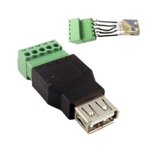 10x USB 2.0 Type A Female to 5 Pin Screw Shield Terminal Plug Adapter Connector