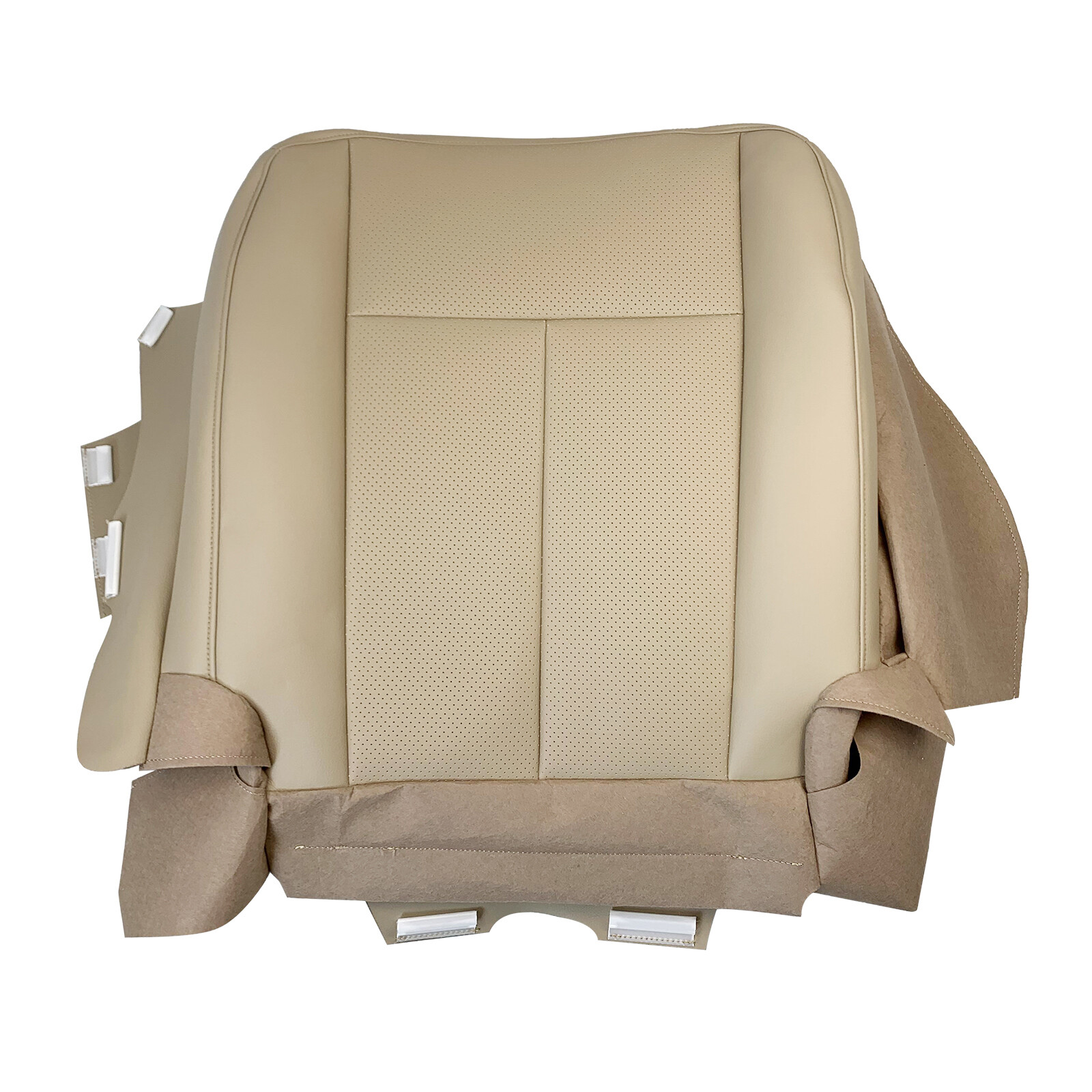 4 Pcs Perforated Leather Seat Cover Tan for 2007-2014 Ford Expedition Tan