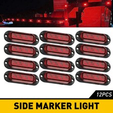 4-led Side Marker Amber Red Lights Clearance Light Truck Trailer Rv Waterproof