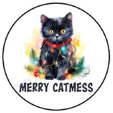 MERRY CATMESS CHRISTMAS ENVELOPE SEALS LABELS STICKERS PARTY FAVORS