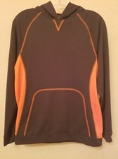 Tek Gear Lightweight Hoodie Sweatshirt Boy's size Large 14-16 Gray / Orange