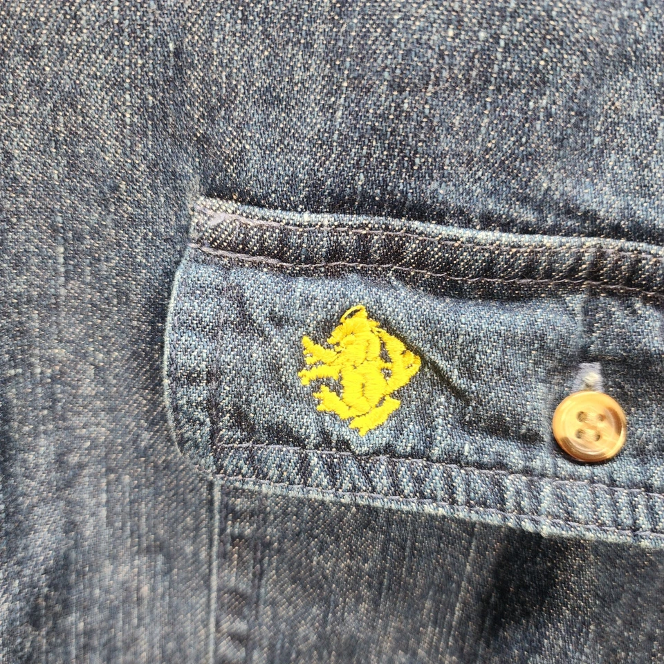 Camisa vaquera Adolf para hombre Gettyburg X-grande con cresta abotonada cuello banderas Foto 3 de 4