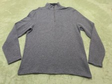 Banana Republic Sweater Mens Size Large Gray Long Sleeve 1/4 Zip Pullover