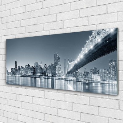Tableau mural Image sur Plexiglas® 125x50 Architecture Ponte Ville Mer