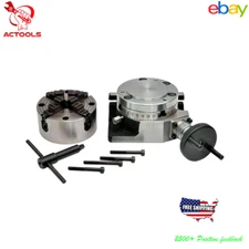 Rotary Table  4"/100mm With 100mm 4 Jaw Independent Chuck ACTOOLS USA