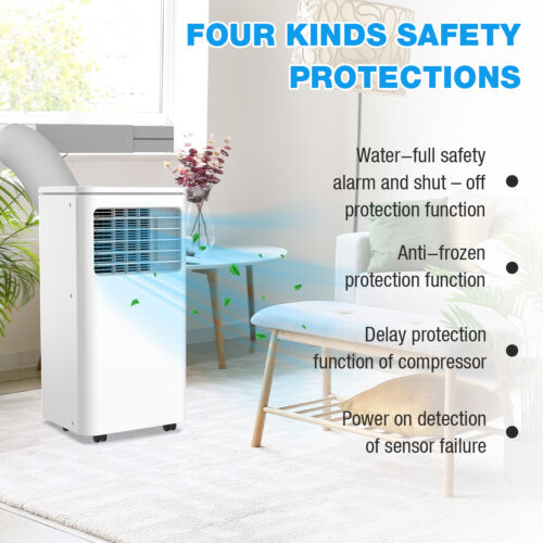 9000BTU Portable Air Conditioner 3-In-1 Mobile Fan Cooler Dehumidifier White - Picture 3 of 20