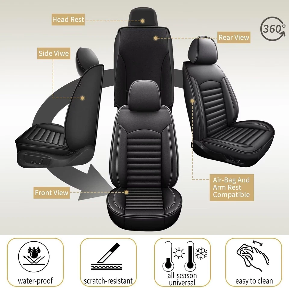 Front+Rear Car PU Leather 5-Seat Covers For Mitsubishi Outlander Sport 2013-2025 Foto 4 de 4